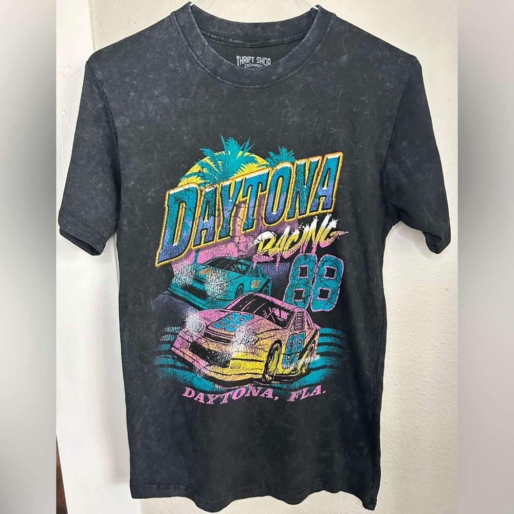 Vintage Thrift Shop Exchange Daytona NASCAR Racing 88 T-shirt Black Wash Men S - Picture 1 of 4